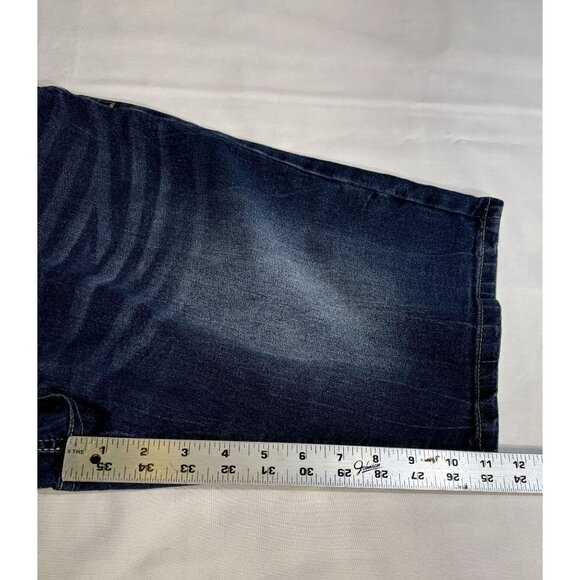 Buffalo David Bitton Evan-X Basic Denim Shorts Mens W36 Jorts Stretch Whiskering - Picture 9 of 11